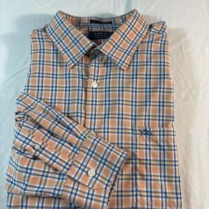 Men's Casual Plaid Shirt - Blue and Tan